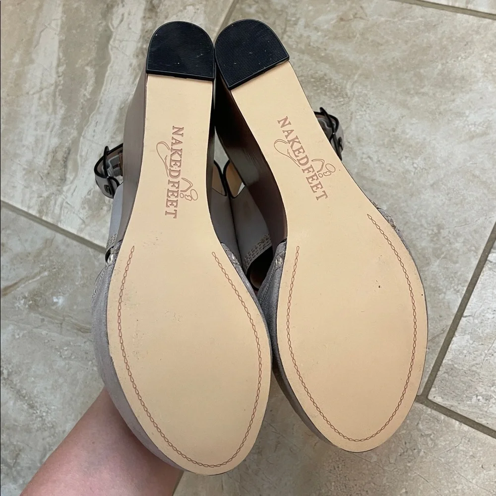 Naked Feet Mallow Platform Wedge Sandals 7